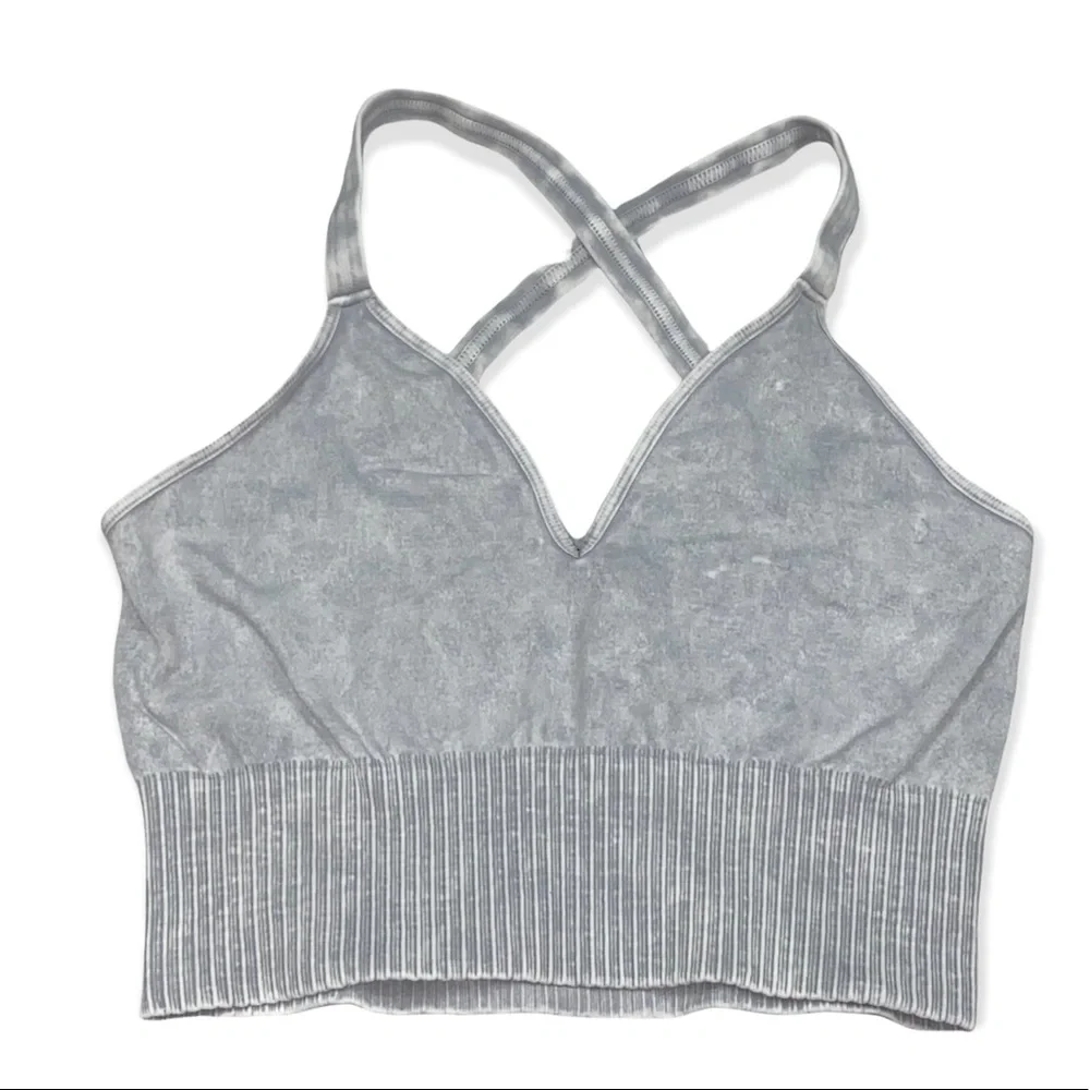 NEW! Free People Good Karma Crop Top - M/L - Iced Grey $58 retail - Picture 3 of 6